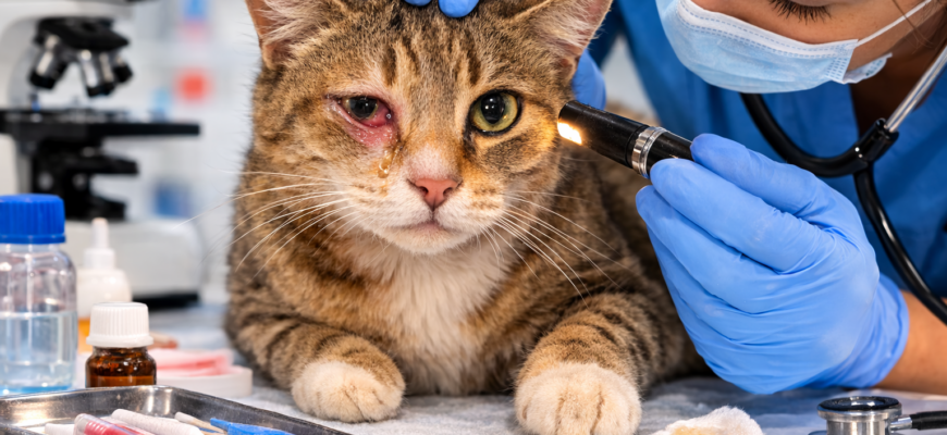 микоплазмоз у кошек симптомы воспаления глаз и ветеринарный осмотр кошки с конъюнктивитом