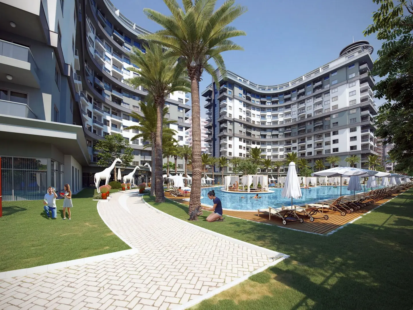 Бассейн и сад Serenity Residence (визуализация)